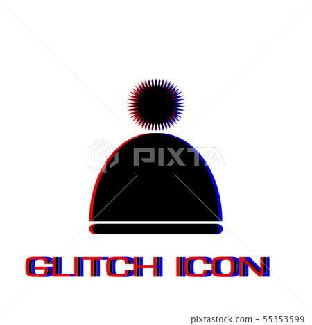 Winter snowboard cap icon flat. 55353599