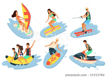 Water Fun People by Seaside, Windsurfing and Jet 55353760