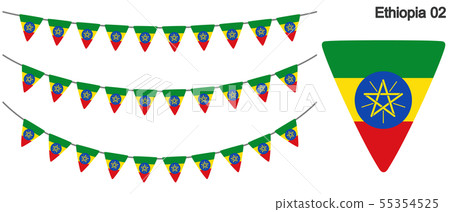 Garrand of Ethiopia flag vector data (bunting garland) 55354525