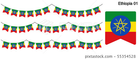 Garrand of Ethiopia flag vector data (bunting garland) 55354528