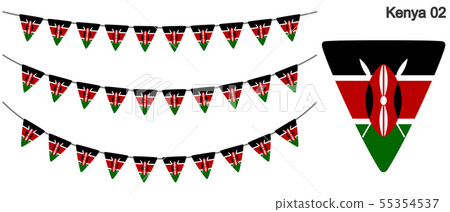 肯尼亞加蘭國旗矢量數據（彩旗花環） 55354537