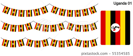 Garland of Uganda flag vector data (bunting garland) Garland of Uganda flag vector data (bunting garland) 55354585