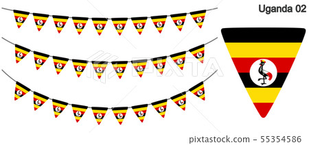 Garland of Uganda flag vector data (bunting garland) Garland of Uganda flag vector data (bunting garland) 55354586