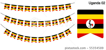 Garland of Uganda flag vector data (bunting garland) Garland of Uganda flag vector data (bunting garland) 55354589