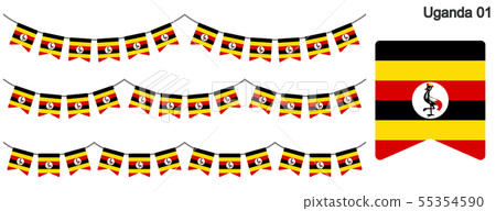 Garland of Uganda flag vector data (bunting garland) Garland of Uganda flag vector data (bunting garland) 55354590