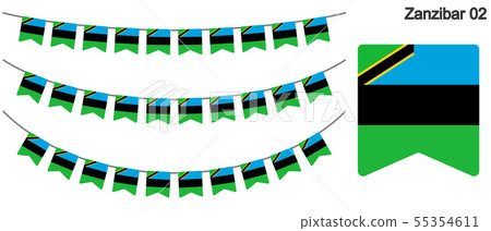Garland of the flag of Zanzibar vector data... - Stock Illustration ...