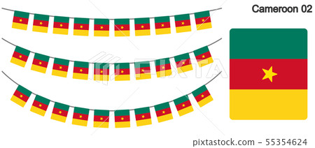 Garland of Cameroon flag vector data (bunting garland) 55354624