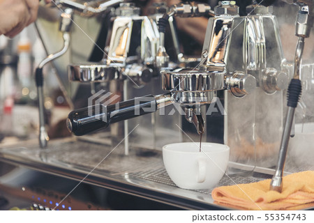 Coffee machine make a black coffee. Coffee machine make a black coffee. 55354743