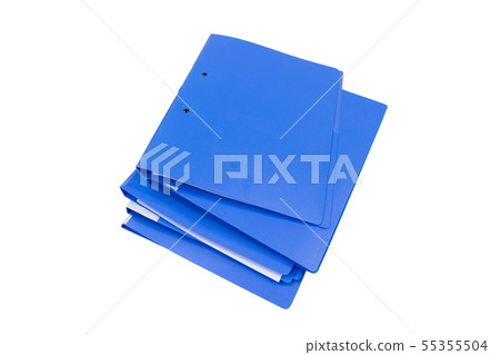 blue files folder retention of contracts isolated 55355504