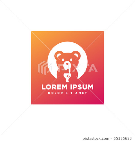 bear drinking juice logo template vector bear drinking juice logo template vector 55355653