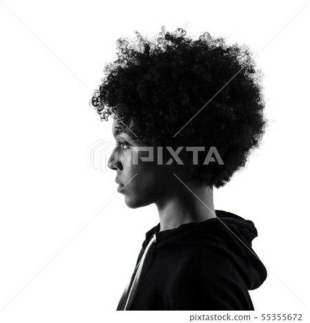 young teenager girl woman shadow serious portrait silhouette isolated young teenager girl woman shadow serious portrait silhouette isolated 55355672