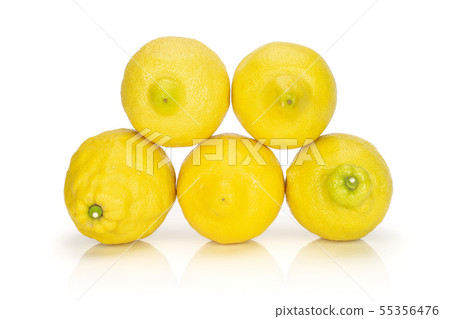Fresh yellow lemon isolated on white 55356476