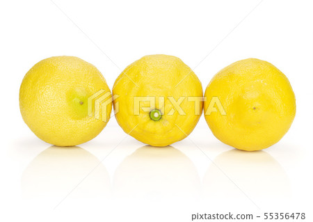 Fresh yellow lemon isolated on white Fresh yellow lemon isolated on white 55356478