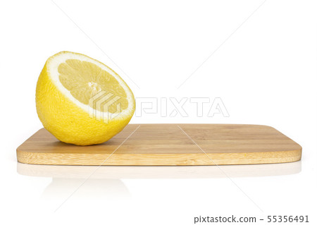 Fresh yellow lemon isolated on white Fresh yellow lemon isolated on white 55356491
