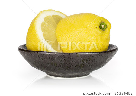 Fresh yellow lemon isolated on white Fresh yellow lemon isolated on white 55356492