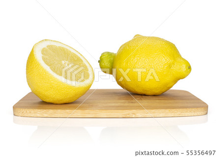Fresh yellow lemon isolated on white Fresh yellow lemon isolated on white 55356497