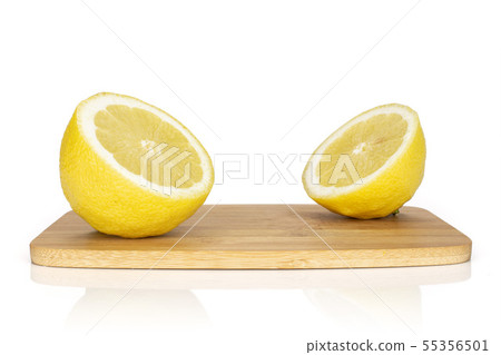 Fresh yellow lemon isolated on white Fresh yellow lemon isolated on white 55356501