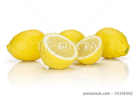 Fresh yellow lemon isolated on white Fresh yellow lemon isolated on white 55356502