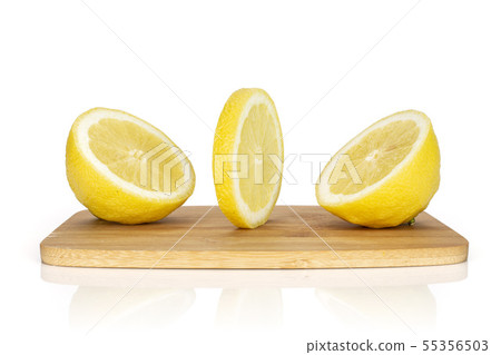 Fresh yellow lemon isolated on white Fresh yellow lemon isolated on white 55356503