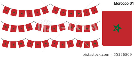 Garland of Morocco flag vector data (bunting garland) 55356809