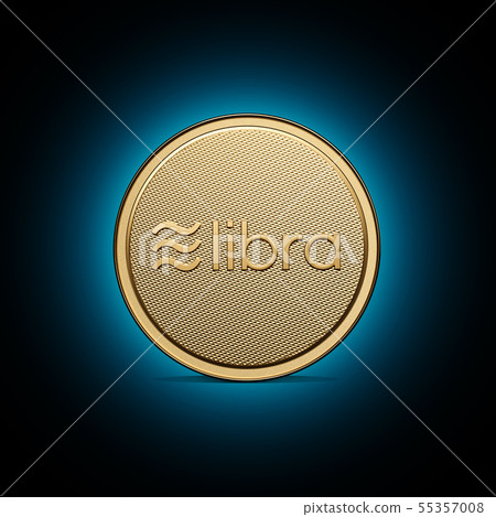 Concept of golden Libra coin 3D render Concept of golden Libra coin 3D render 55357008