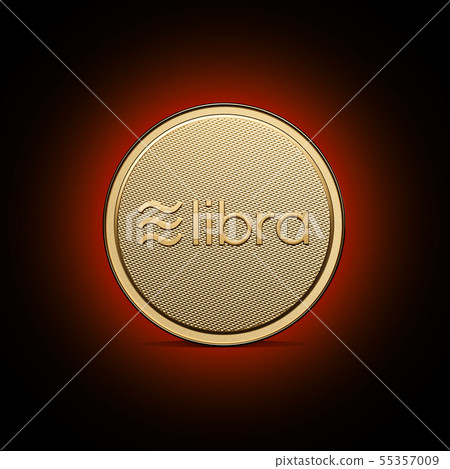 Concept of golden Libra coin 3D render Concept of golden Libra coin 3D render 55357009