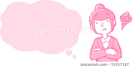 Speech Bubble Text Space People Upper Body Woman Business Woman Illustration 55357187