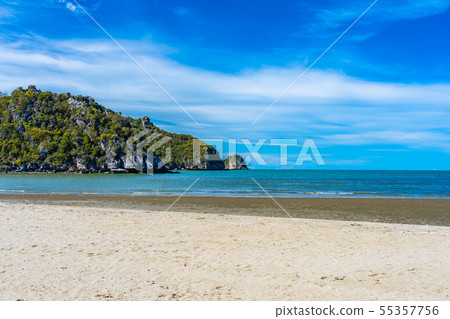 Beautiful outdoor tropical nature landscape of sea ocean and beach in pranburi 55357756