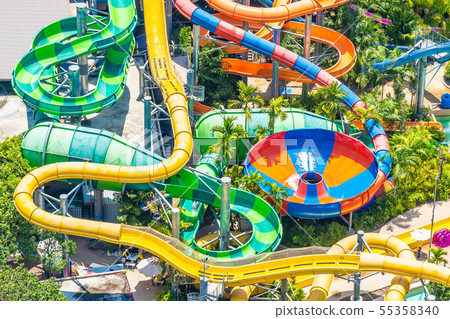HUa hin, Thailand 30 April 2019 - Vana nava is the popular water park in hua hin city 55358340