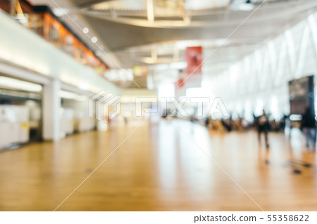 Abstract blur and defocused airport terminal passenger for transportation or business travel interior 55358622
