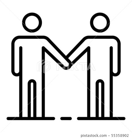 People helping icon, outline style People helping icon, outline style 55358902