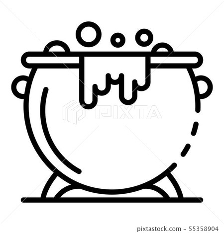 Magic cauldron icon, outline style Magic cauldron icon, outline style 55358904