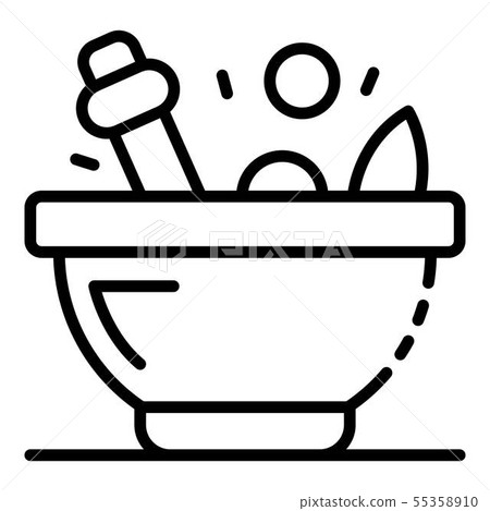 Magic potion bowl icon, outline style Magic potion bowl icon, outline style 55358910
