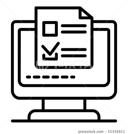 Online monitor vote icon, outline style Online monitor vote icon, outline style 55358911