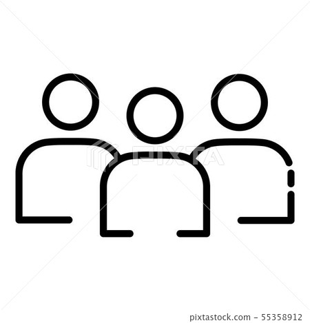Volunteer group icon, outline style Volunteer group icon, outline style 55358912
