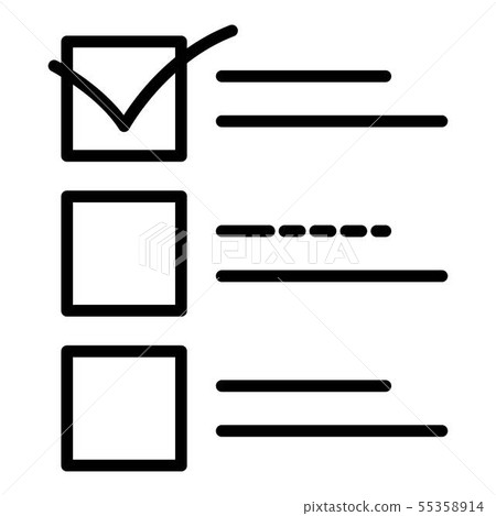 Vote check mark icon, outline style Vote check mark icon, outline style 55358914