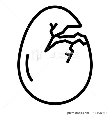 Crack eggshell icon, outline style Crack eggshell icon, outline style 55358915