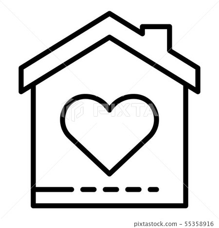 Charity house icon, outline style Charity house icon, outline style 55358916