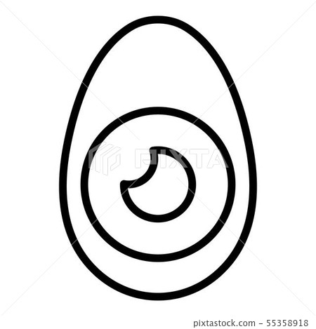Half boiled egg icon, outline style Half boiled egg icon, outline style 55358918