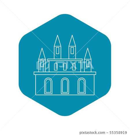 Royal castle icon, outline style Royal castle icon, outline style 55358919