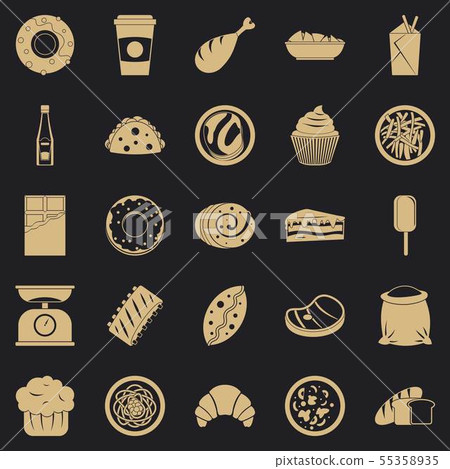 Street food icons set, simple style Street food icons set, simple style 55358935