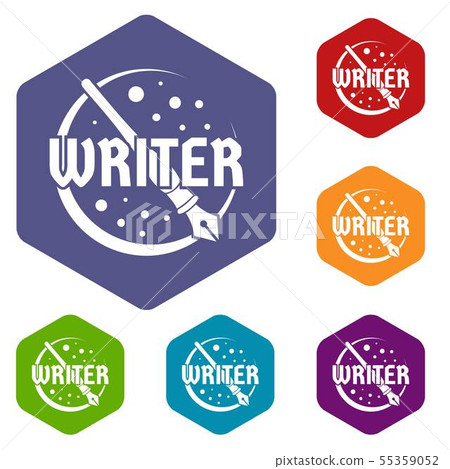 Writer icons vector hexahedron 55359052
