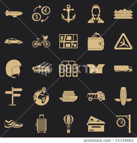 Exchange icons set, simple style 55359062