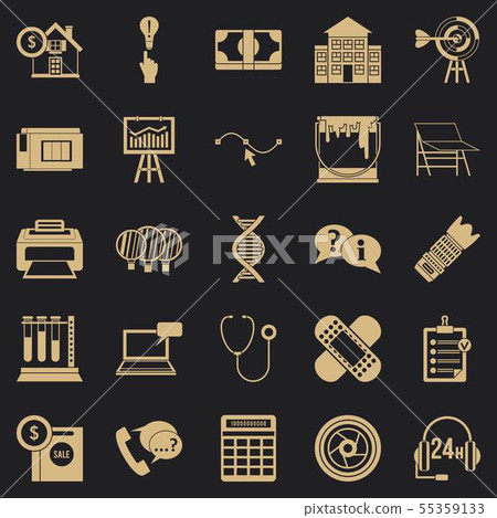 Department icons set, simple style 55359133