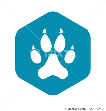 Cat paw icon, simple style 55359247
