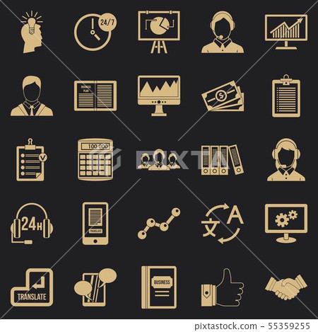 Dialog icons set, simple style 55359255