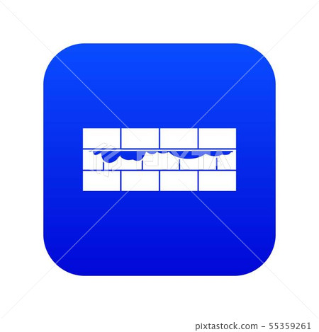Brick wall icon digital blue 55359261