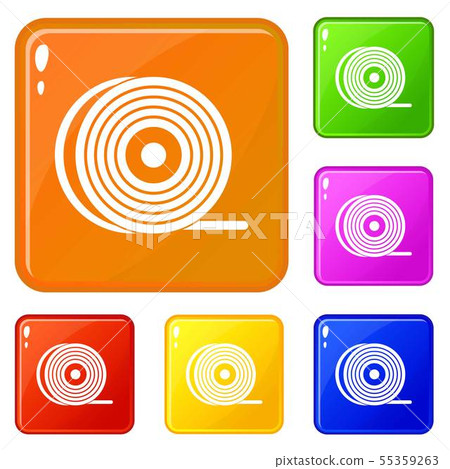 Abs or pla filament coil icons set vector color Abs or pla filament coil icons set vector color 55359263