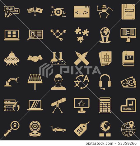 New education icons set, simple style 55359266