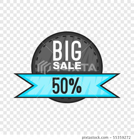 Super sale with 50 discount icon, cartoon style Super sale with 50 discount icon, cartoon style 55359272